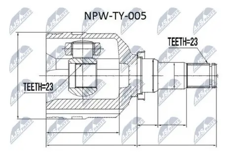 ШРУС / Шарнир равных угловых скоростей NTY NPW-TY-005