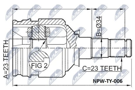 Шарнир равных угловых скоростей NTY NPW-TY-006