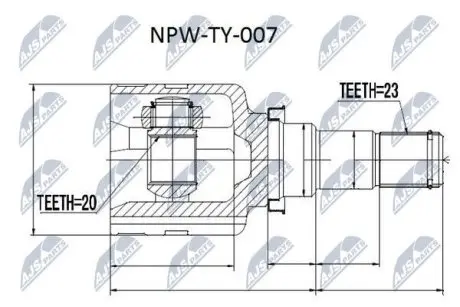 ШРУС / Шарнір рівних кутових швидкостей NTY NPW-TY-007