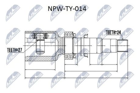 ШАРНИР РАВНЫХ УГЛОВЫХ СКОРОСТЕЙ NTY NPW-TY-014