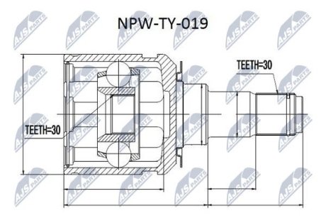 Шарнір рівних кутових швидкостей NTY NPW-TY-019