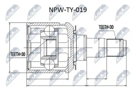 ШРУС / Шарнир равных угловых скоростей NTY NPW-TY-019