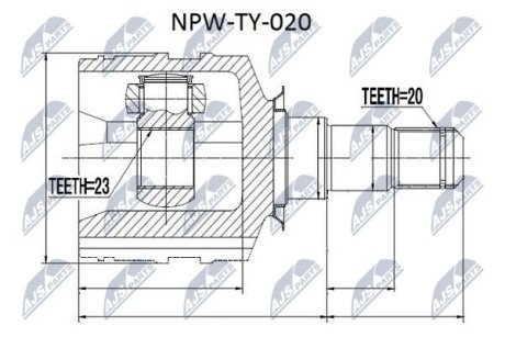 Шарнір рівних кутових швидкостей NTY NPW-TY-020