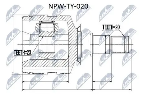 ШРУС / Шарнир равных угловых скоростей NTY NPW-TY-020 (фото 1)
