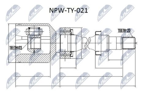 Шарнір рівних кутових швидкостей NTY NPW-TY-021