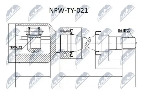 ШРУС / Шарнір рівних кутових швидкостей NTY NPW-TY-021