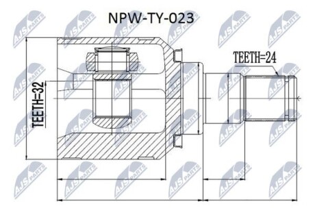 ШАРНИР РАВНЫХ УГЛОВЫХ СКОРОСТЕЙ NTY NPW-TY-023