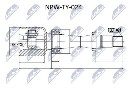 Шарнір рівних кутових швидкостей NTY NPW-TY-024