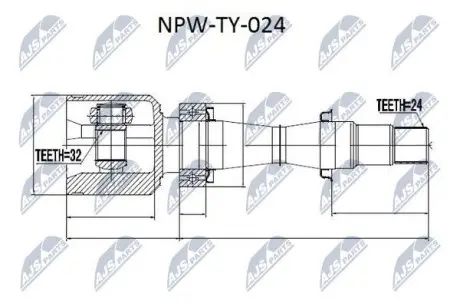 ШРУС / Шарнір рівних кутових швидкостей NTY NPW-TY-024
