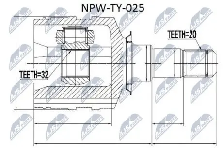 ШРУС / Шарнір рівних кутових швидкостей NTY NPW-TY-025
