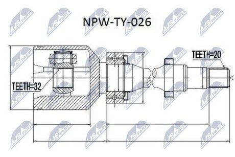 Шарнір рівних кутових швидкостей NTY NPW-TY-026