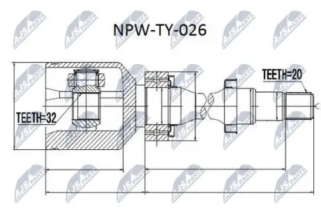ШРУС / Шарнір рівних кутових швидкостей NTY NPW-TY-026
