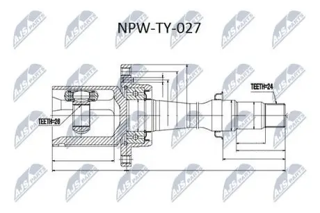 ШРУС / Шарнір рівних кутових швидкостей NTY NPW-TY-027
