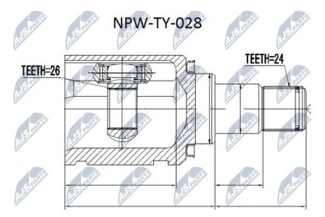 Шарнир равных угловых скоростей NTY NPW-TY-028