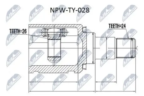 ШРУС / Шарнир равных угловых скоростей NTY NPW-TY-028