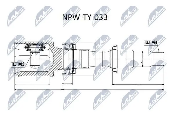 ШРУС ВНУТРІШНІЙ NTY NPW-TY-033 (фото 1)