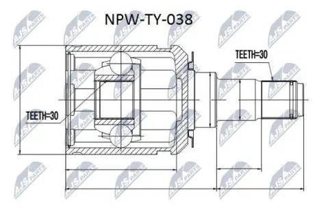 ШРУС / Шарнир равных угловых скоростей NTY NPW-TY-038