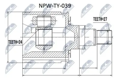 ШРУС / Шарнір рівних кутових швидкостей NTY NPW-TY-039