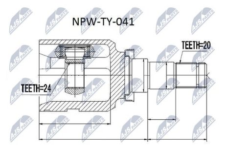 ШАРНИР РАВНЫХ УГЛОВЫХ СКОРОСТЕЙ NTY NPW-TY-041