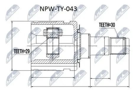 ШРУС / Шарнир равных угловых скоростей NTY NPW-TY-043