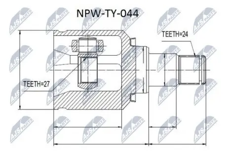 ШРУС / Шарнир равных угловых скоростей NTY NPW-TY-044 (фото 1)