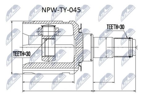 Шарнір рівних кутових швидкостей NTY NPW-TY-045