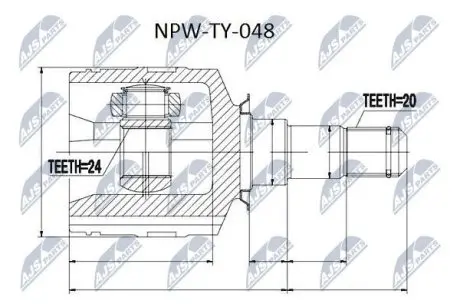 ШРУС / Шарнір рівних кутових швидкостей NTY NPW-TY-048