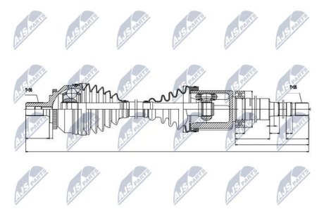 Полуось NTY NPW-VV-020