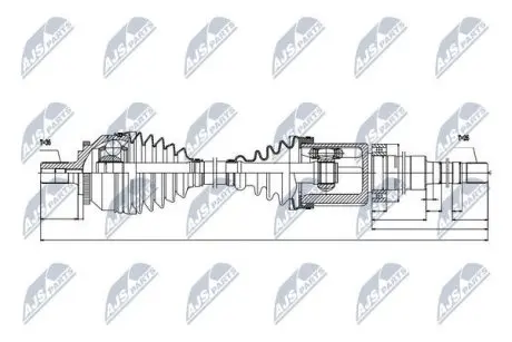 Напіввісь NTY NPW-VV-020
