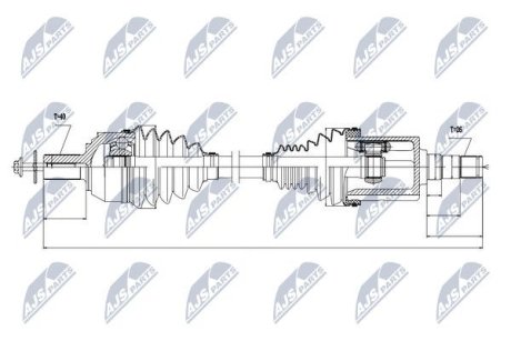 Полуось NTY NPW-VV-022