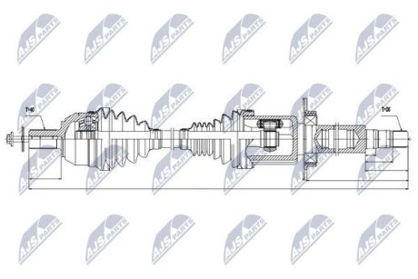 Полуось NTY NPW-VV-032