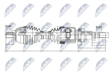 ПОЛУОСЬ NTY NPW-VV-044