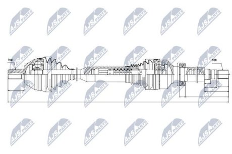 ПОЛУОСЬ NTY NPW-VV-050