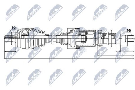 ПОЛУОСЬ NTY NPW-VV-065