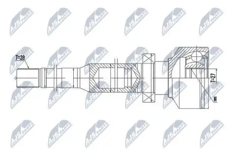 ШРУС / Шарнір рівних кутових швидкостей NTY NPW-VV-102 (фото 1)