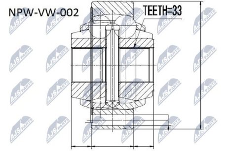 Шарнир равных угловых скоростей NTY NPW-VW-002