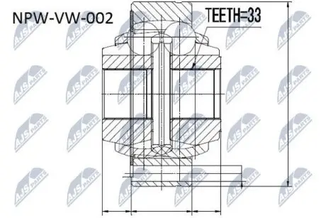 ШРУС / Шарнір рівних кутових швидкостей NTY NPW-VW-002