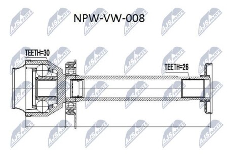 ШАРНИР РАВНЫХ УГЛОВЫХ СКОРОСТЕЙ NTY NPW-VW-008