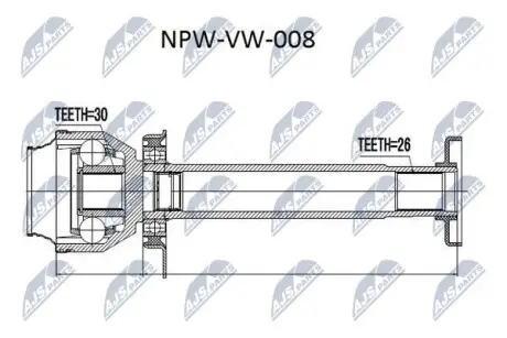 ШРУС / Шарнір рівних кутових швидкостей NTY NPW-VW-008