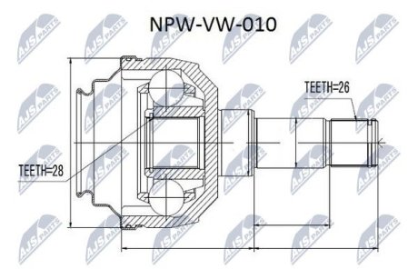 Шарнир равных угловых скоростей NTY NPW-VW-010