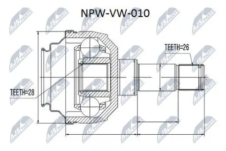 ШРУС / Шарнір рівних кутових швидкостей NTY NPW-VW-010