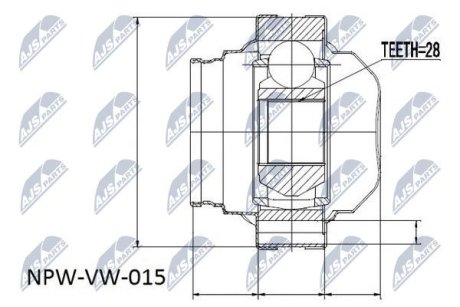 Шарнір рівних кутових швидкостей NTY NPW-VW-015