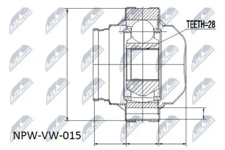 ШРУС / Шарнір рівних кутових швидкостей NTY NPW-VW-015