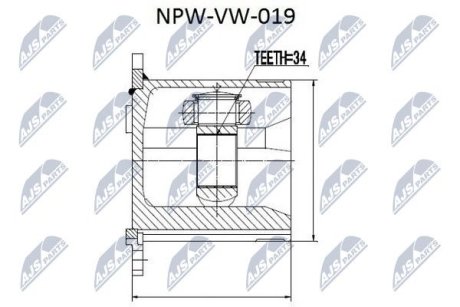 Шарнір рівних кутових швидкостей NTY NPW-VW-019 (фото 1)