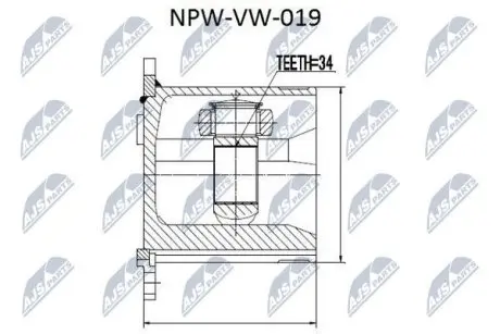 ШРУС / Шарнір рівних кутових швидкостей NTY NPW-VW-019