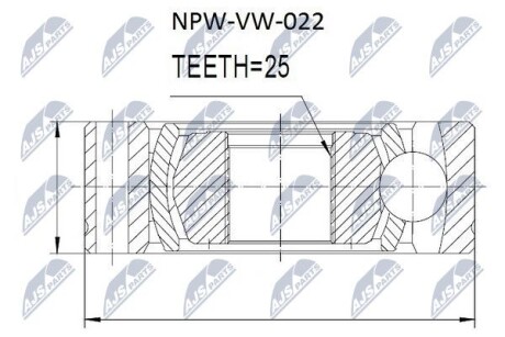 ШАРНИР РАВНЫХ УГЛОВЫХ СКОРОСТЕЙ NTY NPW-VW-022