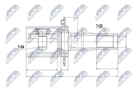 Шарнир равных угловых скоростей NTY NPW-VW-026