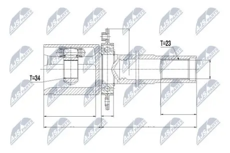ШРУС / Шарнир равных угловых скоростей NTY NPW-VW-026