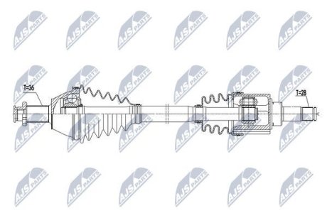 Полуось NTY NPW-VW-073