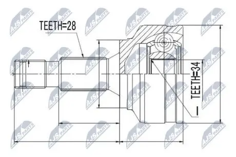 ШРУС / Шарнір рівних кутових швидкостей NTY NPZ-CT-019 (фото 1)
